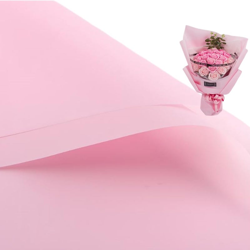 Corkwaw 20 Pcs Double Sided Color Flower Wrapping Paper Waterproof Valentine's Day Bouquet Wrapping Paper 23x23Inch Used for DIY Crafts  Gift Packaging  Flower Shop Bouquet Packaging (pink) - Image 1